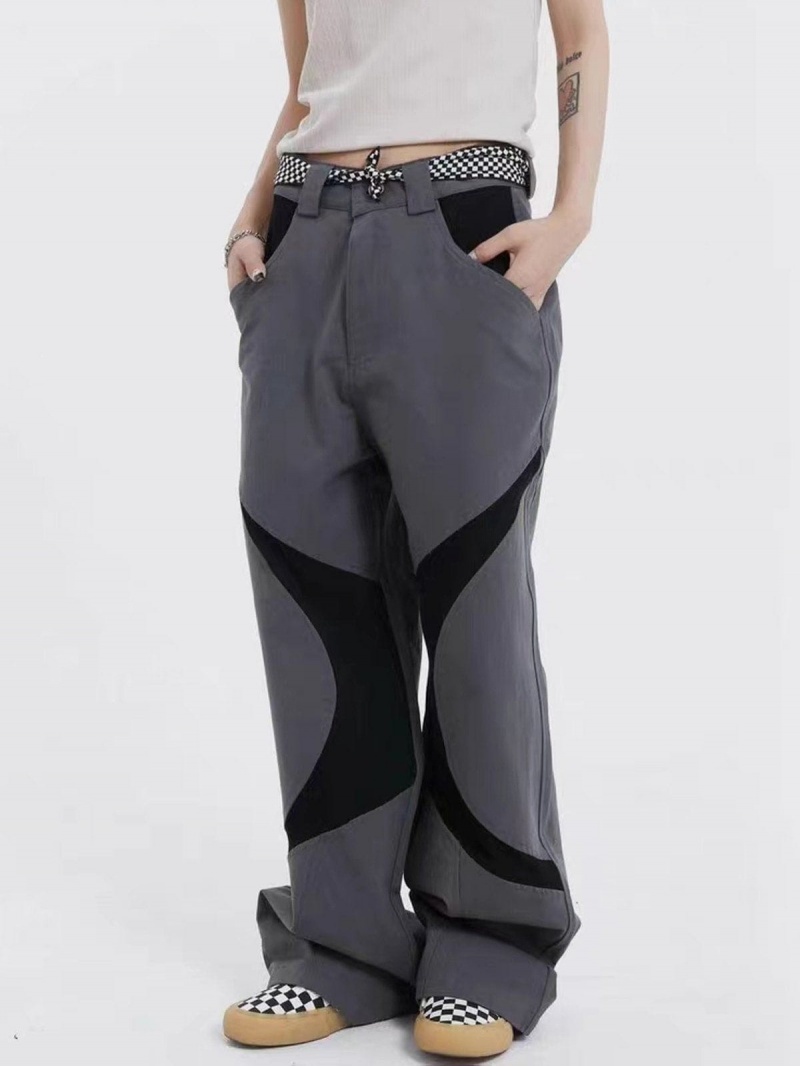 Grise  Pantalon Aelfric Eden Nervuré Patchwork - XEL-0882995